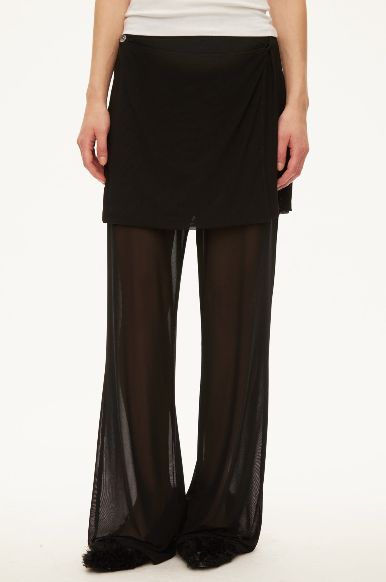 Oval Square Sisi skirt trousers TROUSERS Black