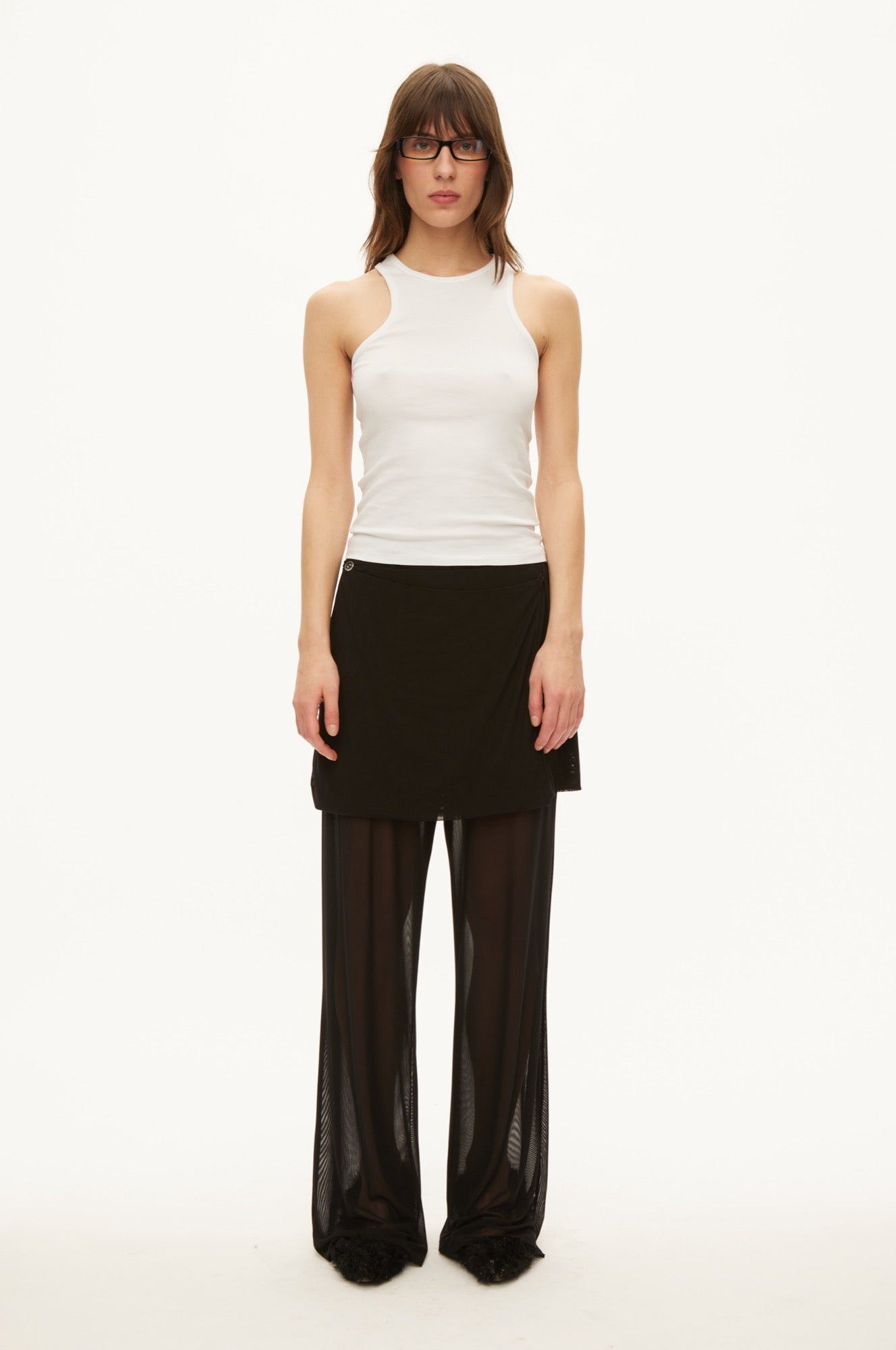 Oval Square Sisi skirt trousers TROUSERS Black