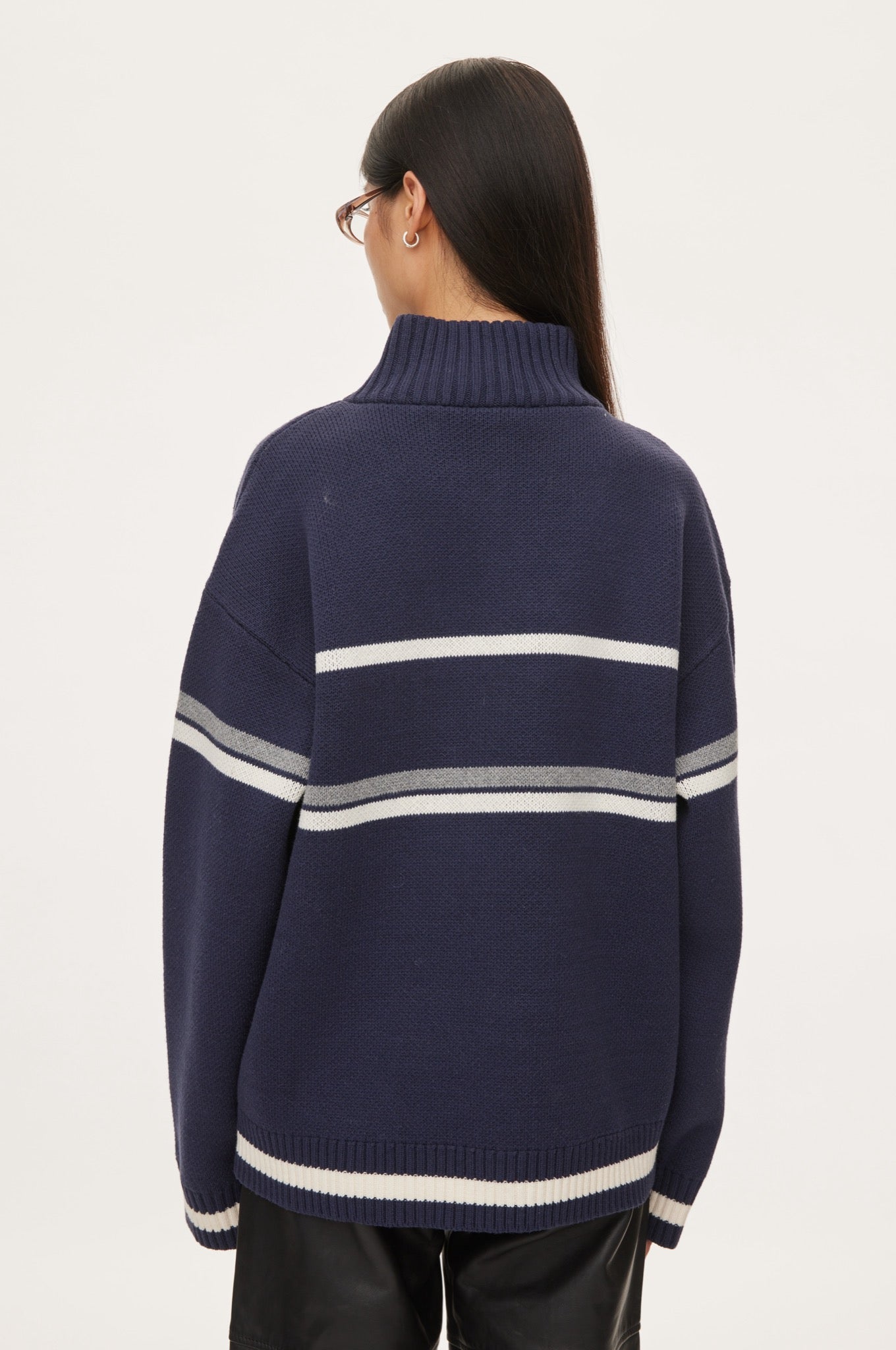 Oval Square Snow Zip Anorak KNITS Navy checks
