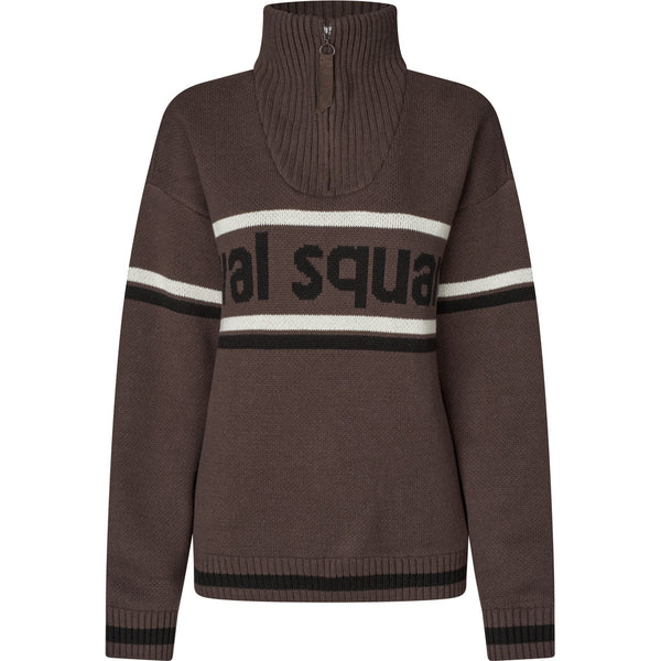 Oval Square Snowy Knit Anorak KNITS 6017 Cappucino