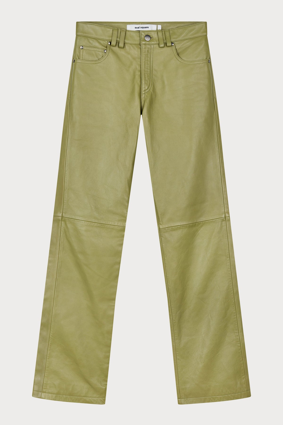 Oval Square Soley leather trousers TROUSERS Moss Green