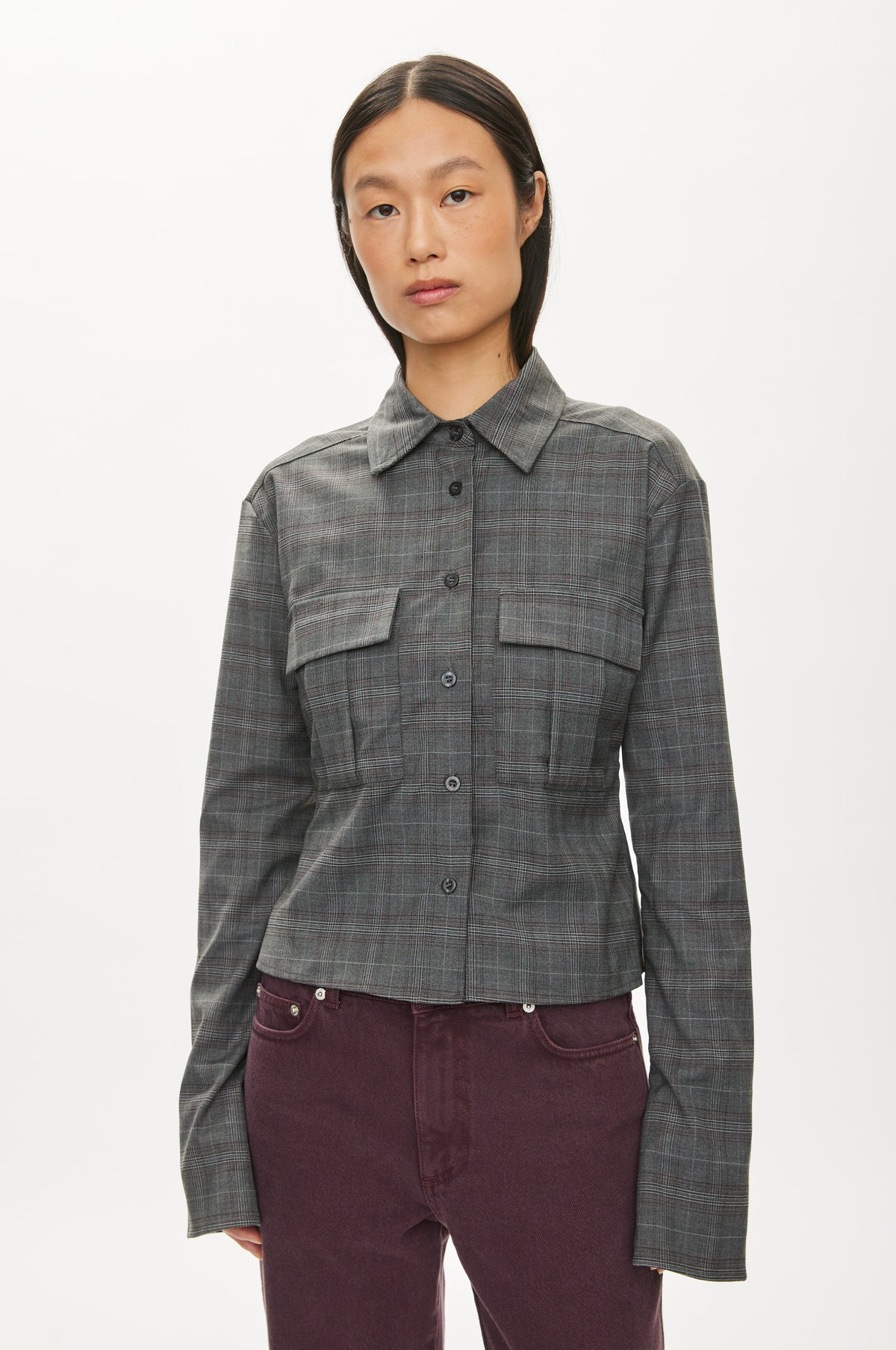 Oval Square Sophie shirt SHIRTS Grey checks