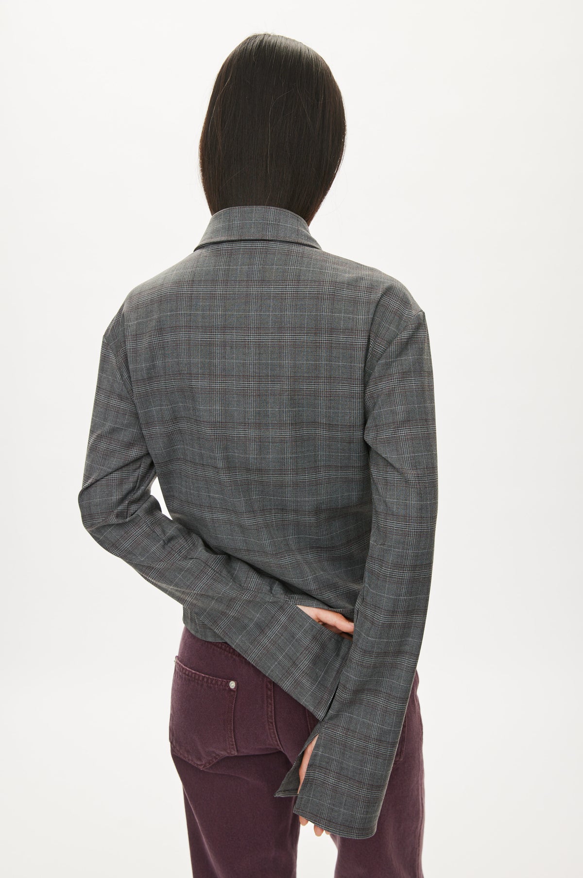 Oval Square Sophie shirt SHIRTS Grey checks