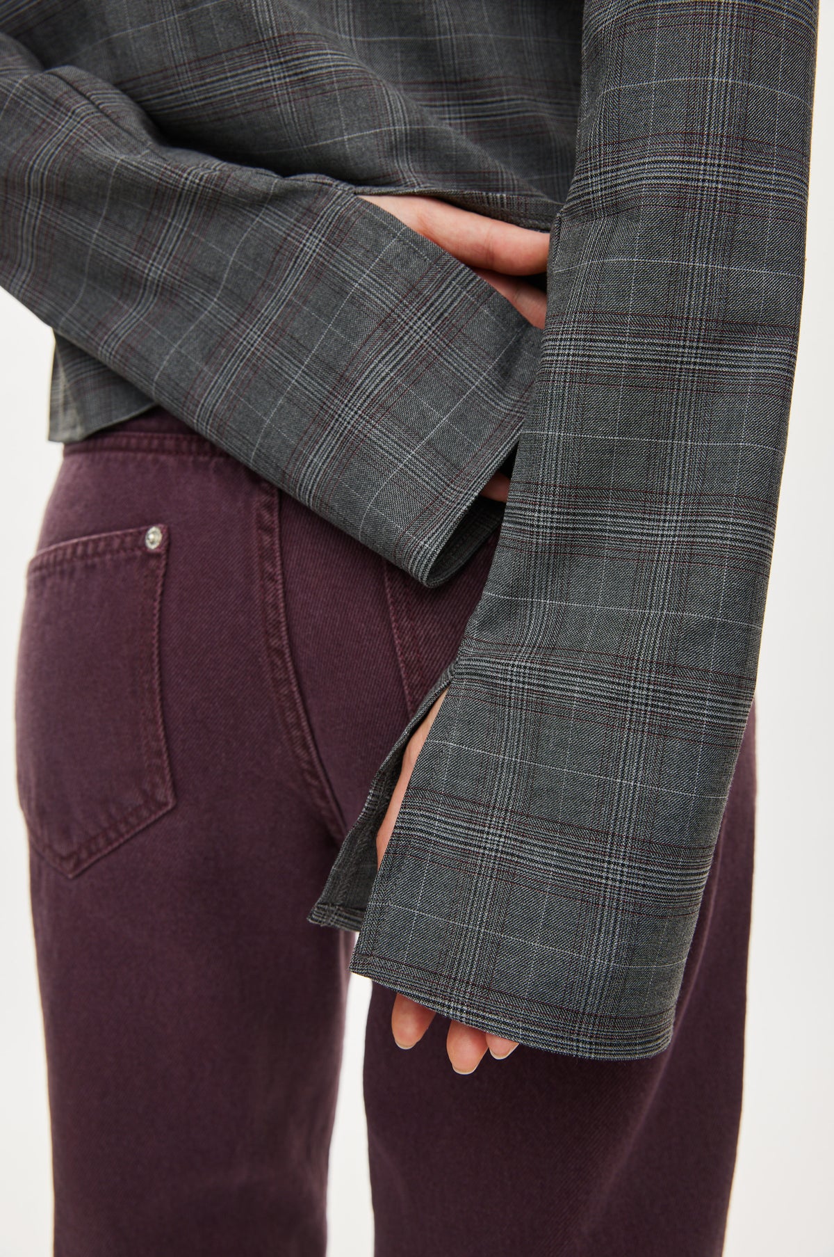 Oval Square Sophie shirt SHIRTS Grey checks