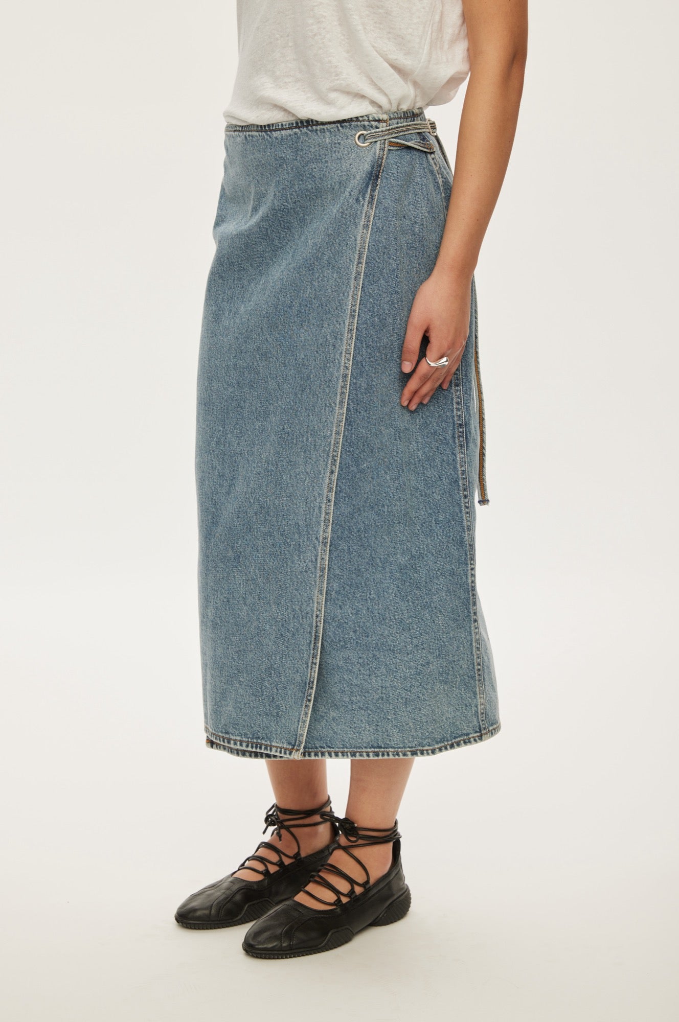 Oval Square Soul Denim Skirt 0107 SKIRTS 5018 0107 Ice Blue Wash