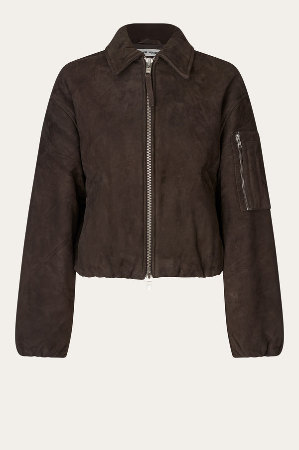 Oval Square Spirit Suede Bomber JACKETS 6015 Chocolate Torte