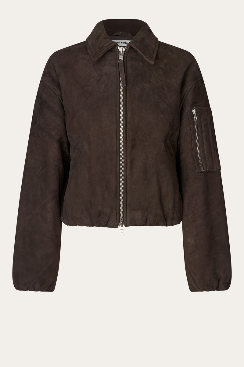 Oval Square Spirit Suede Bomber JACKETS 6015 Chocolate Torte