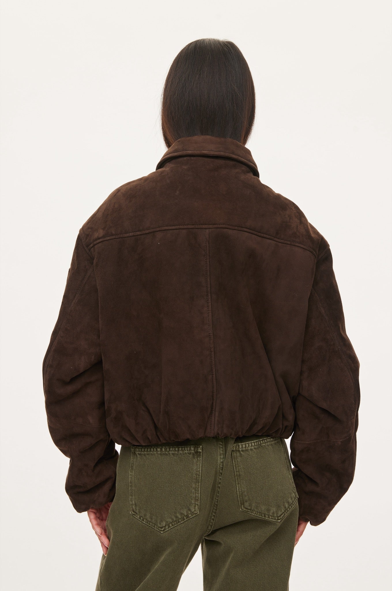 Oval Square Spirit Suede Bomber JACKETS 6015 Chocolate Torte