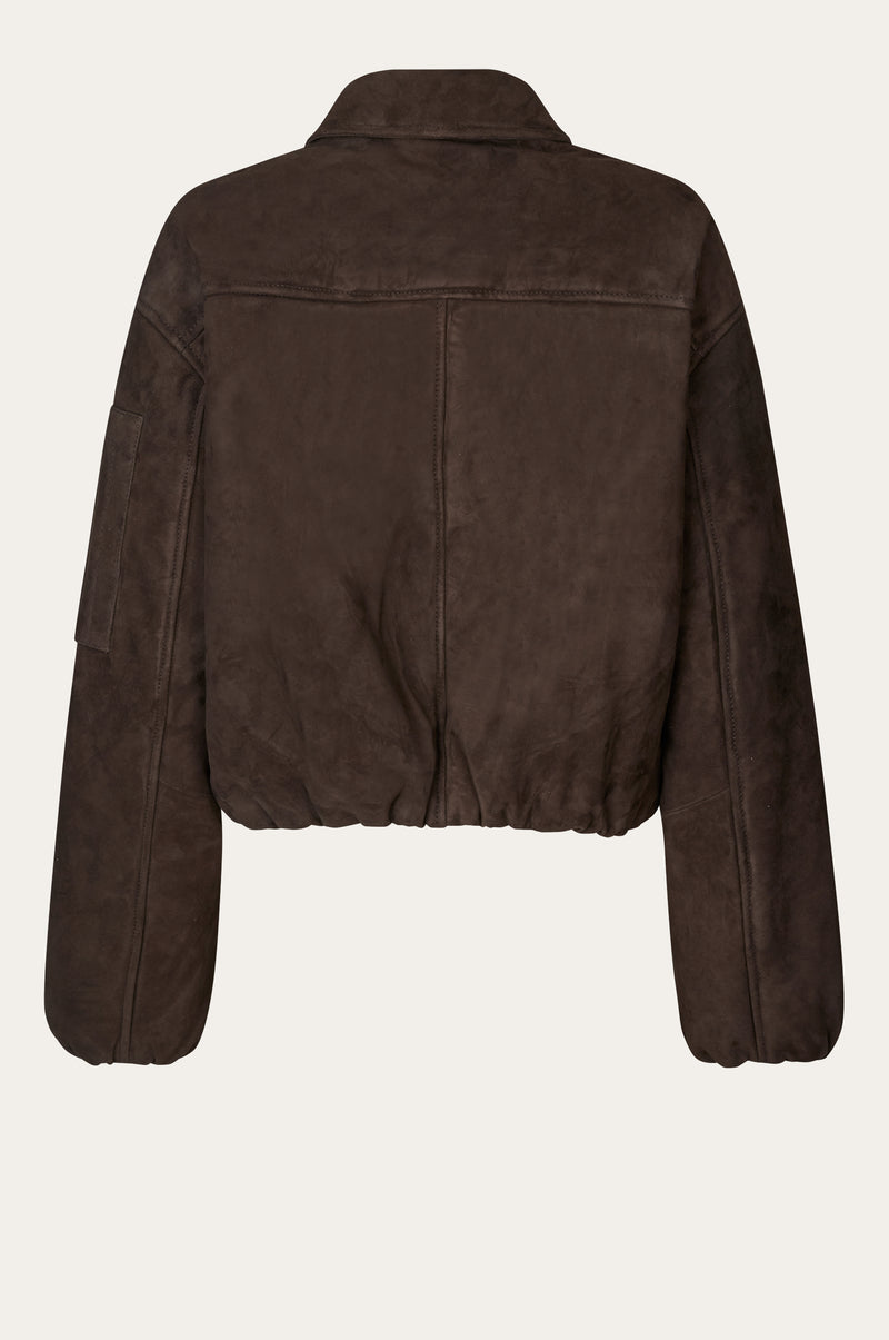 Oval Square Spirit Suede Bomber JACKETS 6015 Chocolate Torte