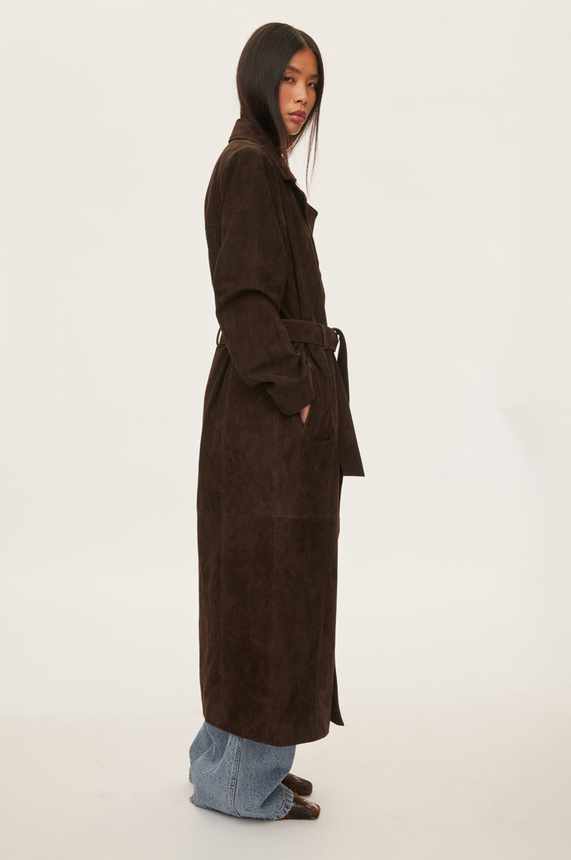 Oval Square Spirit Suede Coat COATS 6015 Chocolate Torte
