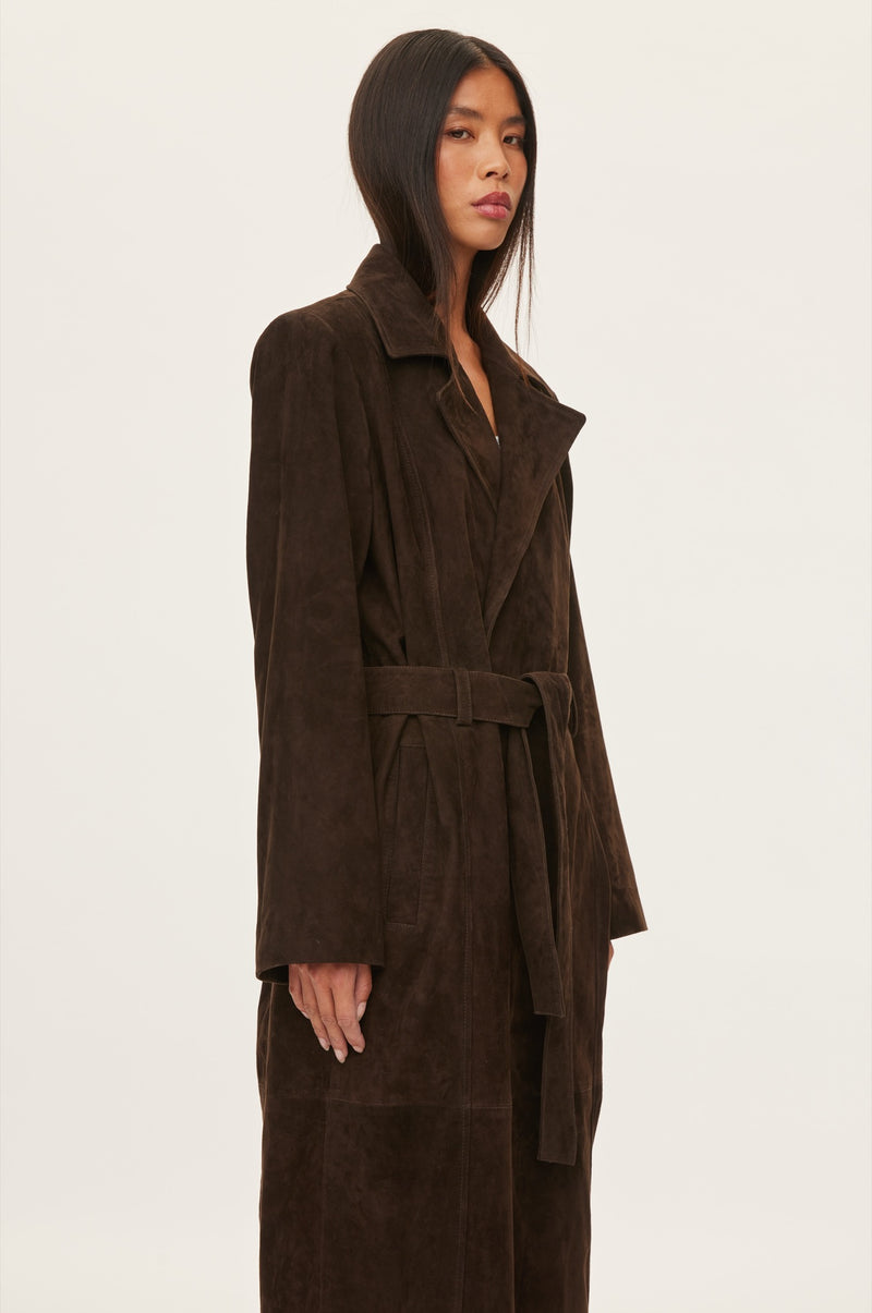 Oval Square Spirit Suede Coat COATS 6015 Chocolate Torte