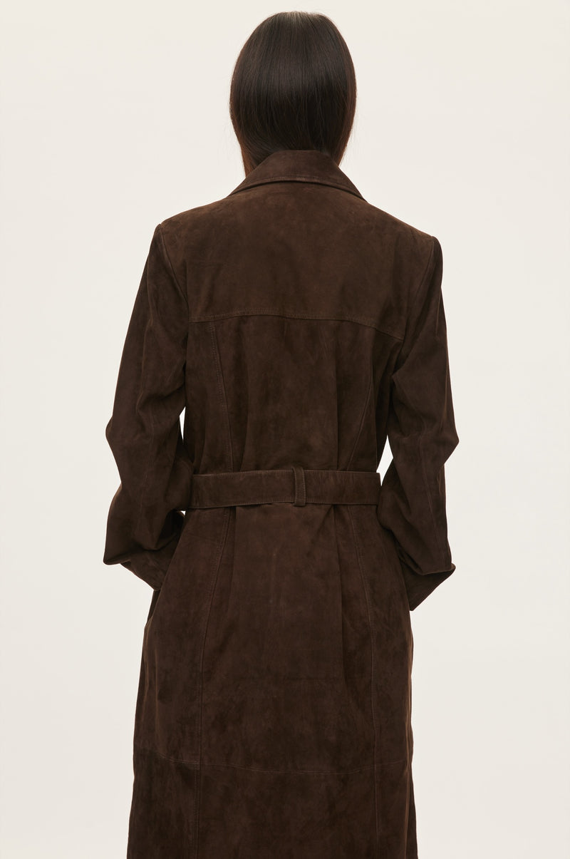 Oval Square Spirit Suede Coat COATS 6015 Chocolate Torte