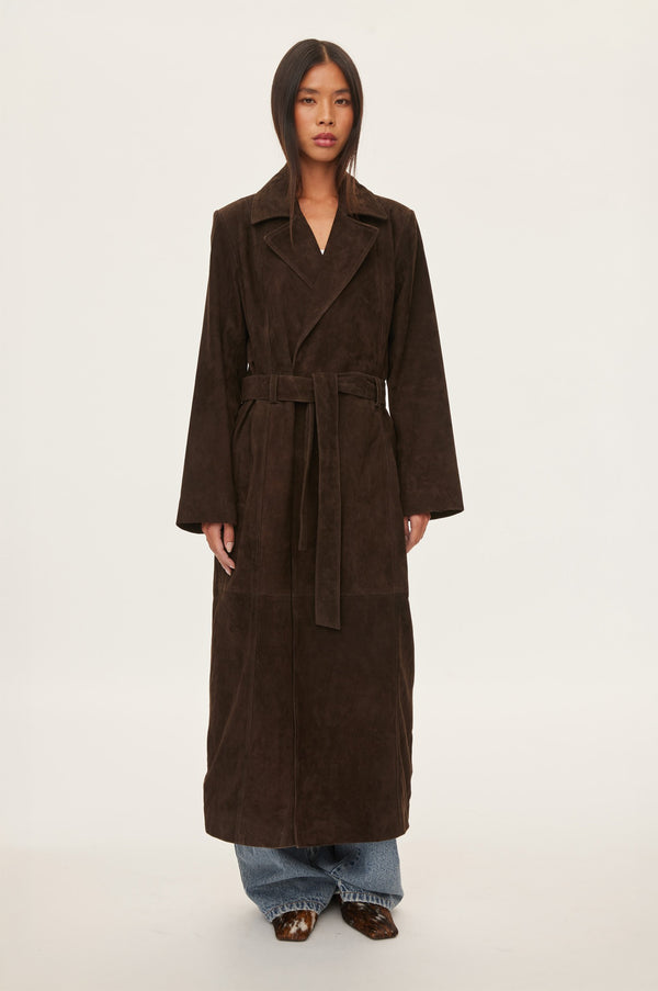 Oval Square Spirit Suede Coat COATS 6015 Chocolate Torte