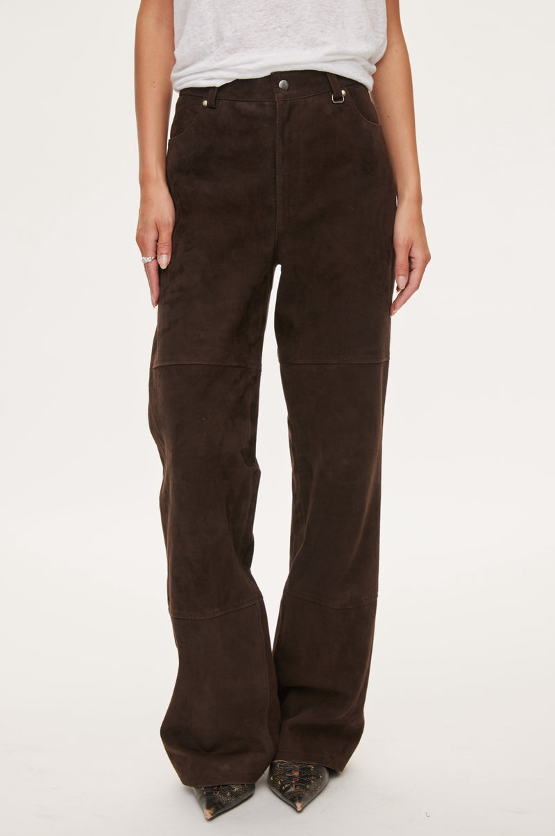Oval Square Spirit Suede Trousers TROUSERS 6015 Chocolate Torte