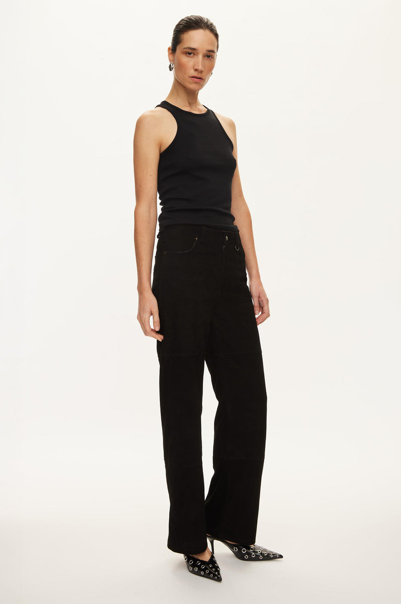 Oval Square Spirit Suede Trousers TROUSERS 8001 Black