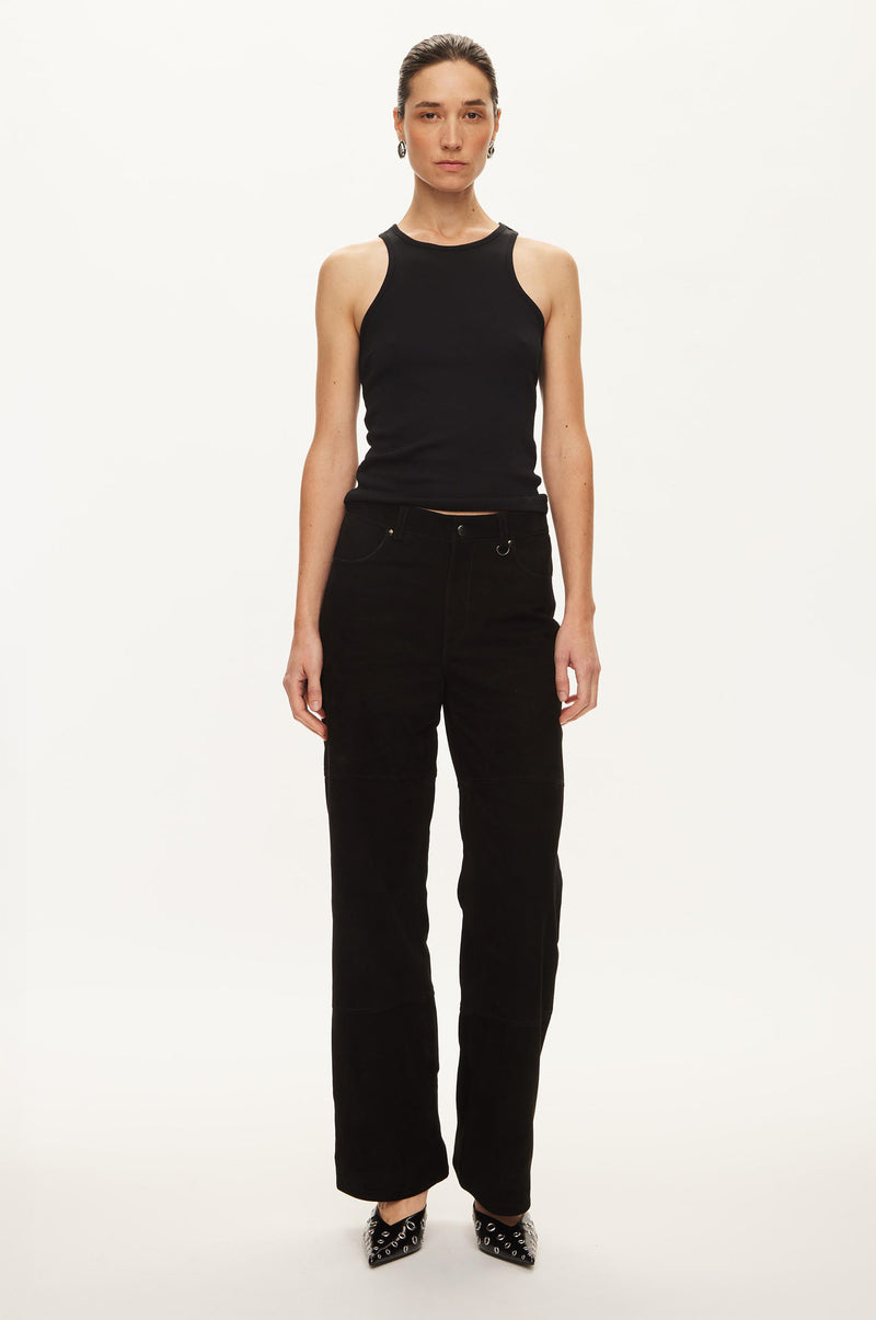 Oval Square Spirit Suede Trousers TROUSERS 8001 Black