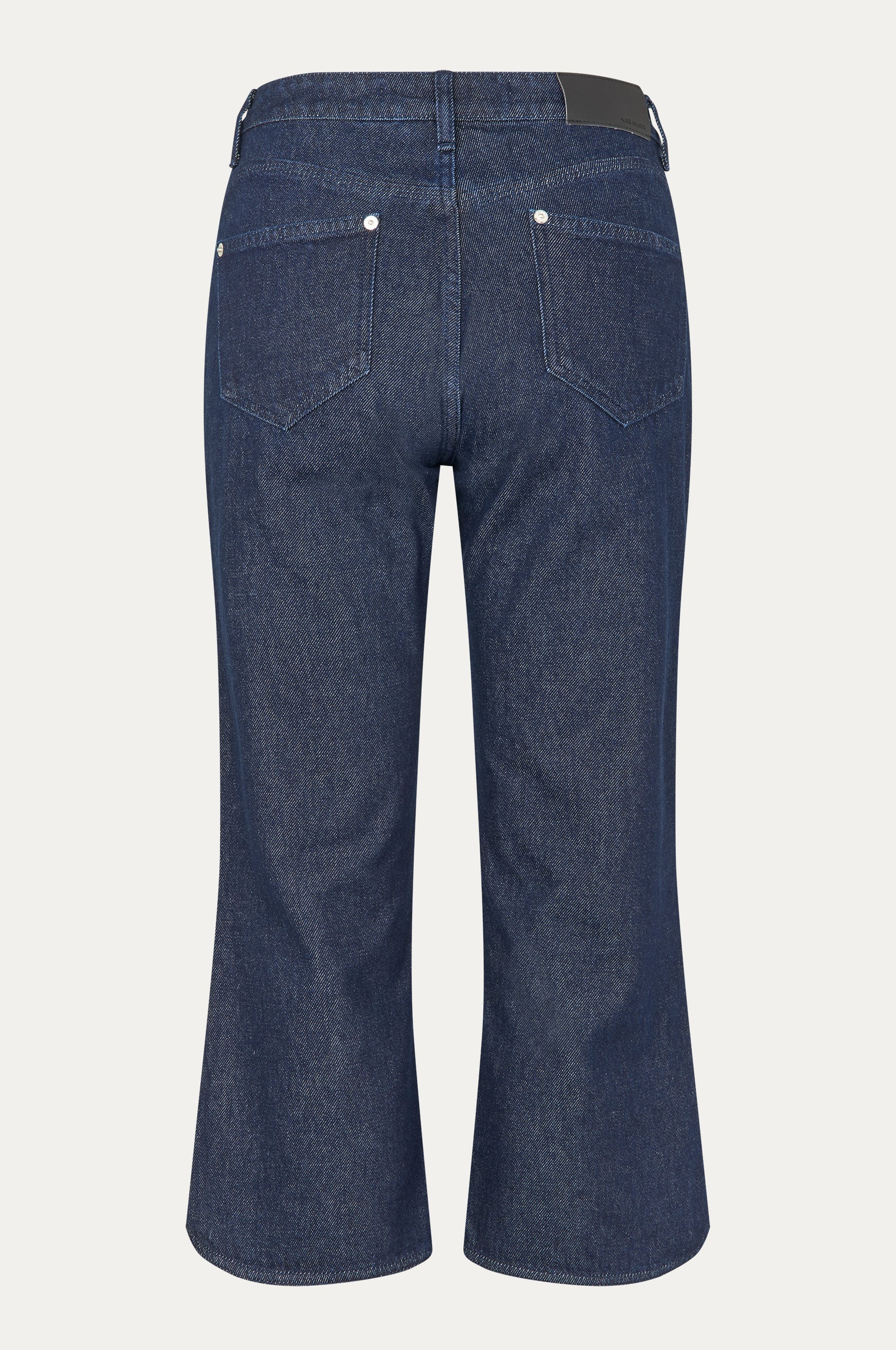 Oval Square Split denim capri SHORTS Raw dark blue