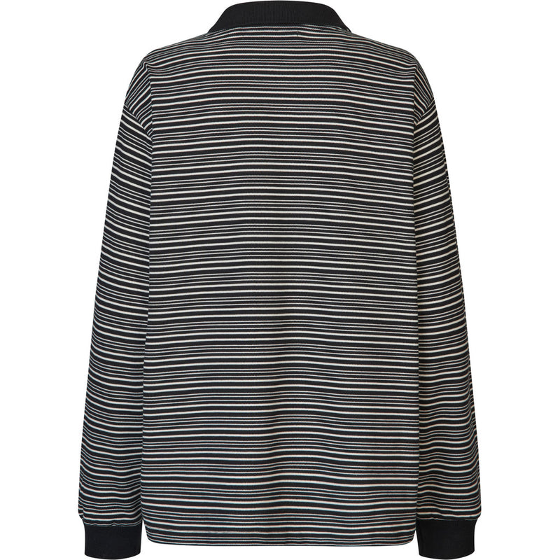 Oval Square Steffi Oversized Polo TEE 9064 Black / Off white Stripe