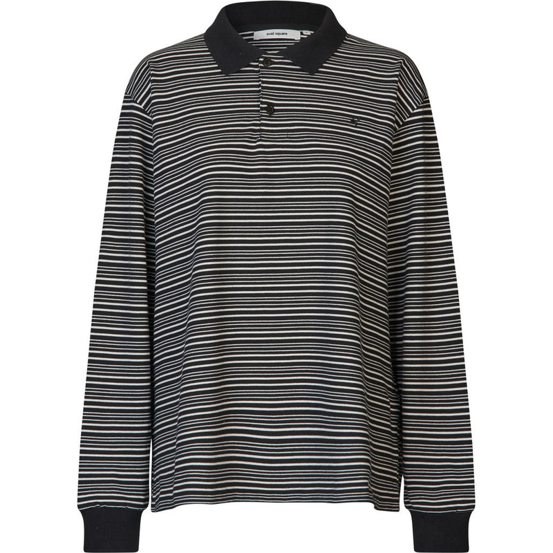 Oval Square Steffi Oversized Polo TEE 9064 Black / Off white Stripe
