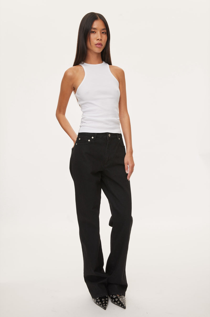 Oval Square Straight Jeans JEANS 8001 Black