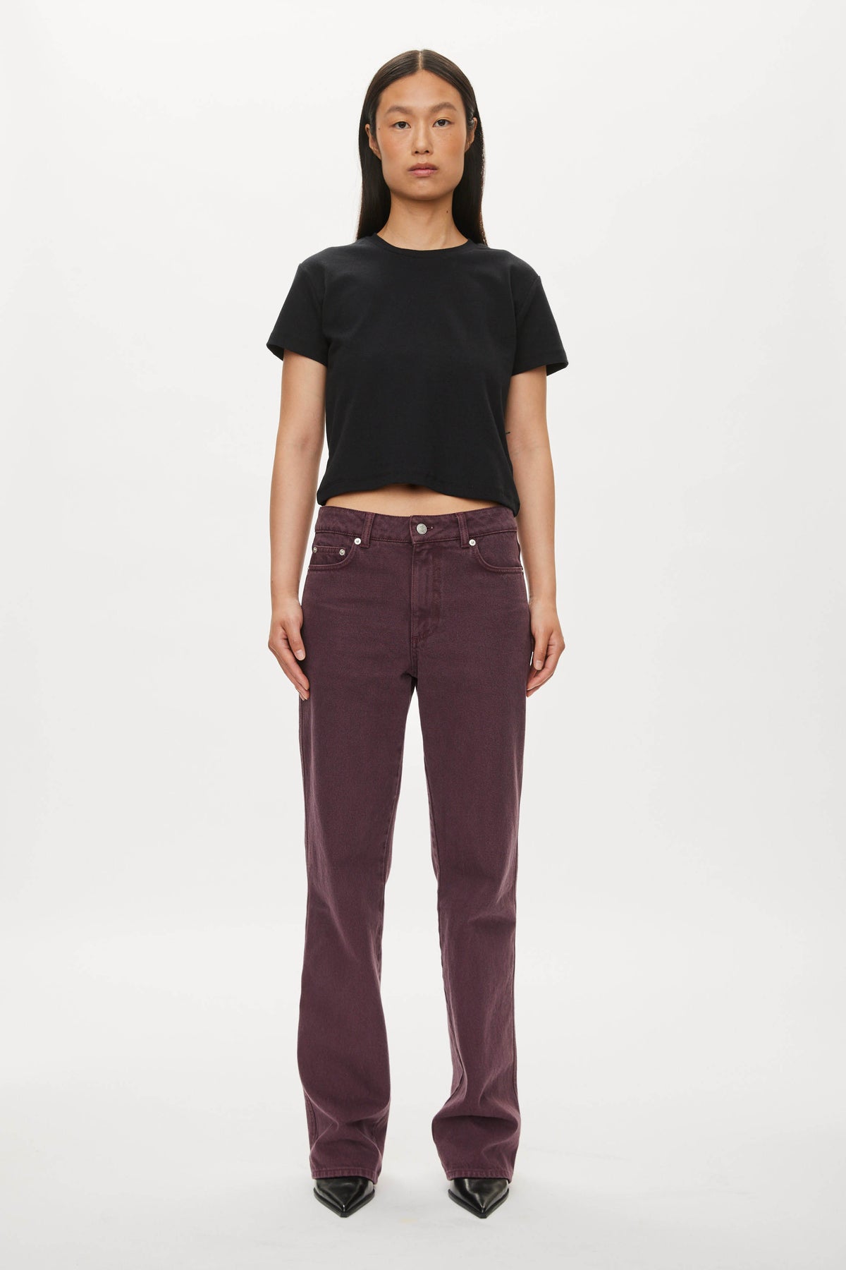 Oval Square Straight jeans JEANS Burgundy