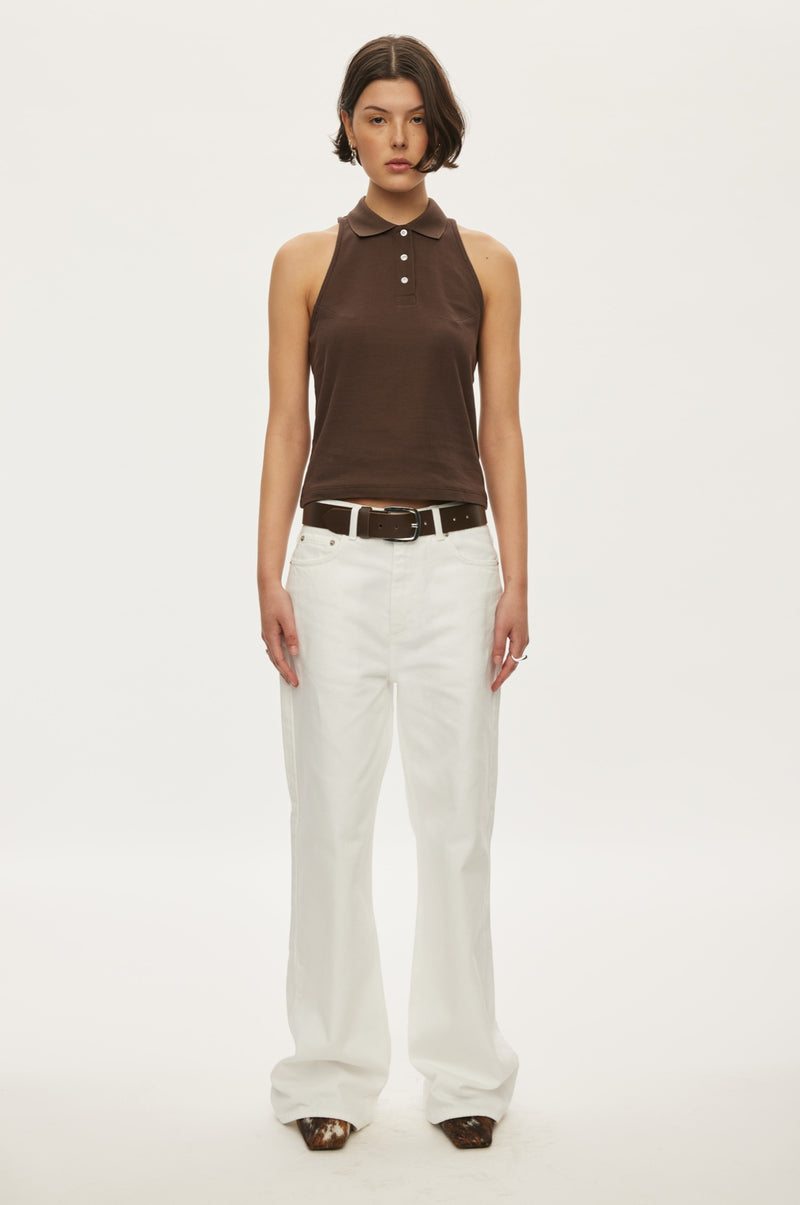 Oval Square Sunny Polo Top TOP 6001 Dark Oak