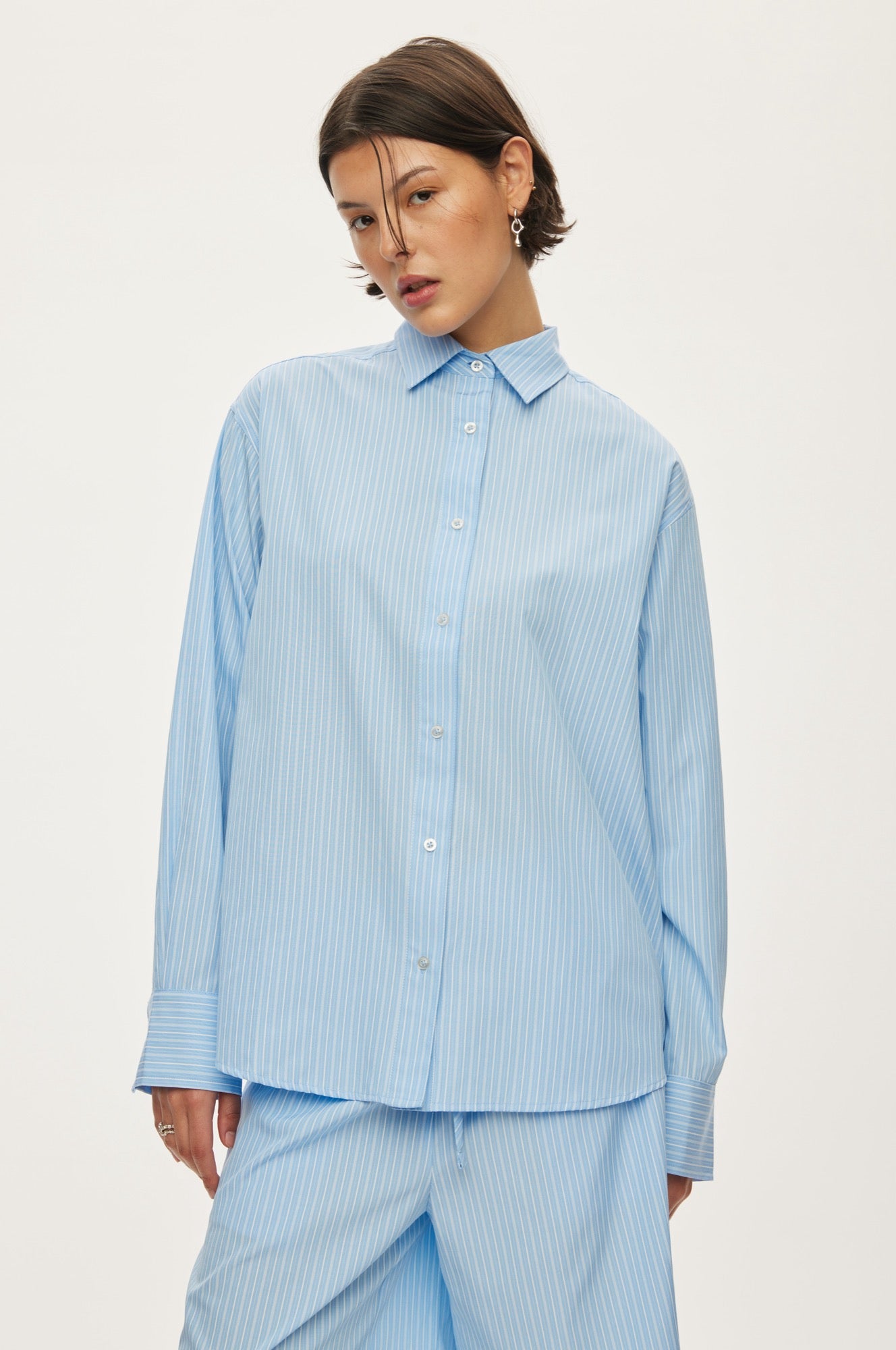 Oval Square Tata Shirt SHIRTS 9059 Cashmere Blue Stripe