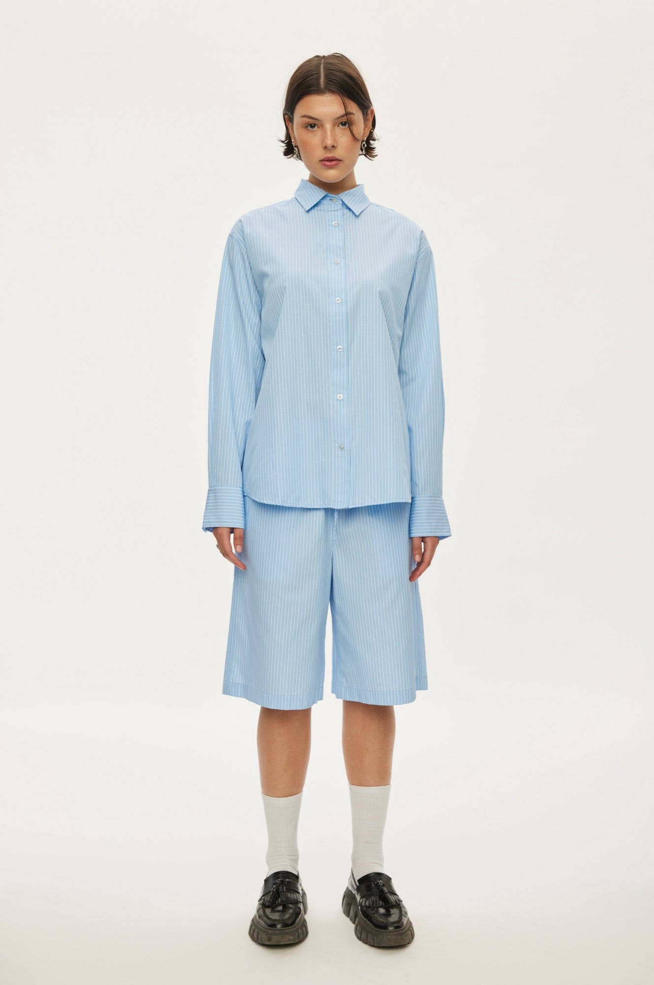 Oval Square Tata Shirt SHIRTS 9059 Cashmere Blue Stripe