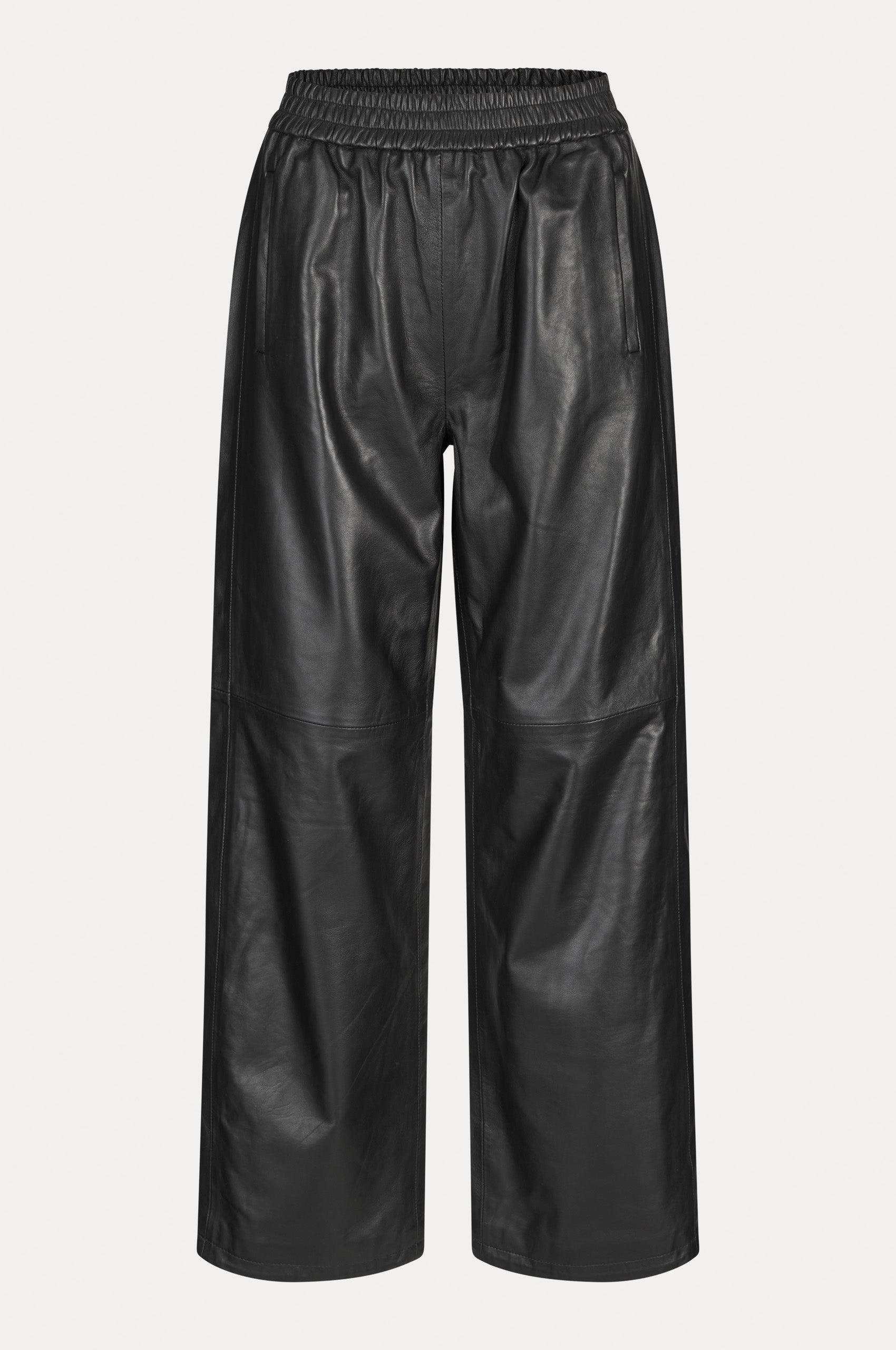 Oval Square Tempo Leather Pants TROUSERS 8001 Black