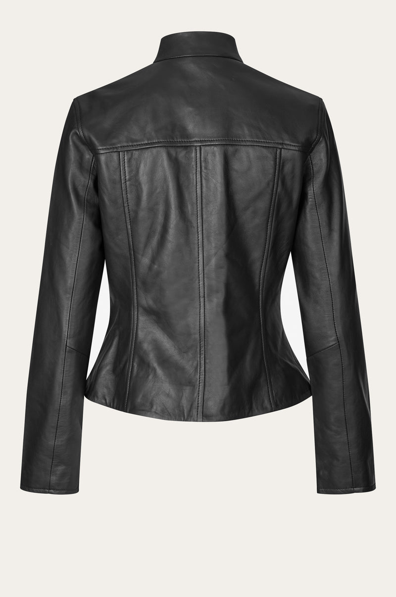 Oval Square Time Leather Blazer BLAZERS 8001 Black