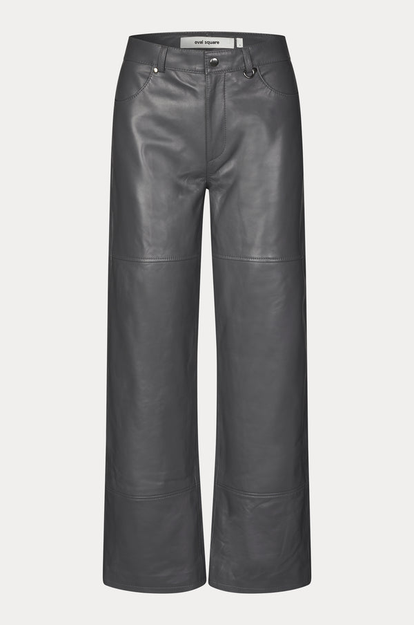 Oval Square Time Leather Trousers TROUSERS 7016 Asphalt