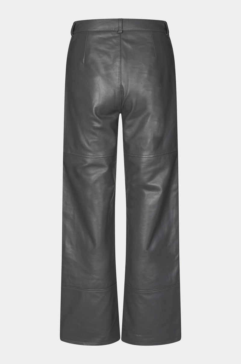 Oval Square Time Leather Trousers TROUSERS 7016 Asphalt