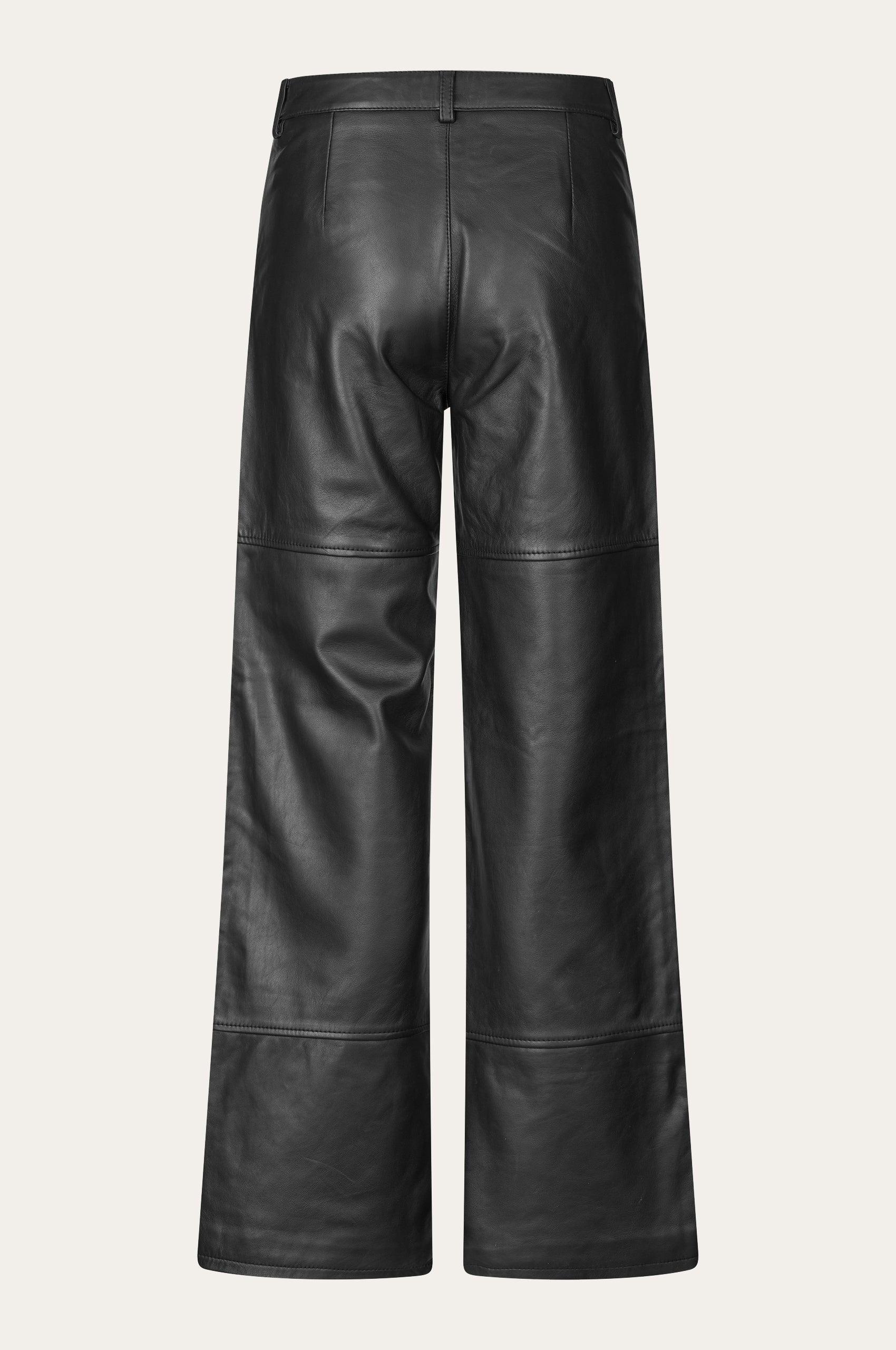 Oval Square Time Leather Trousers TROUSERS 8001 Black