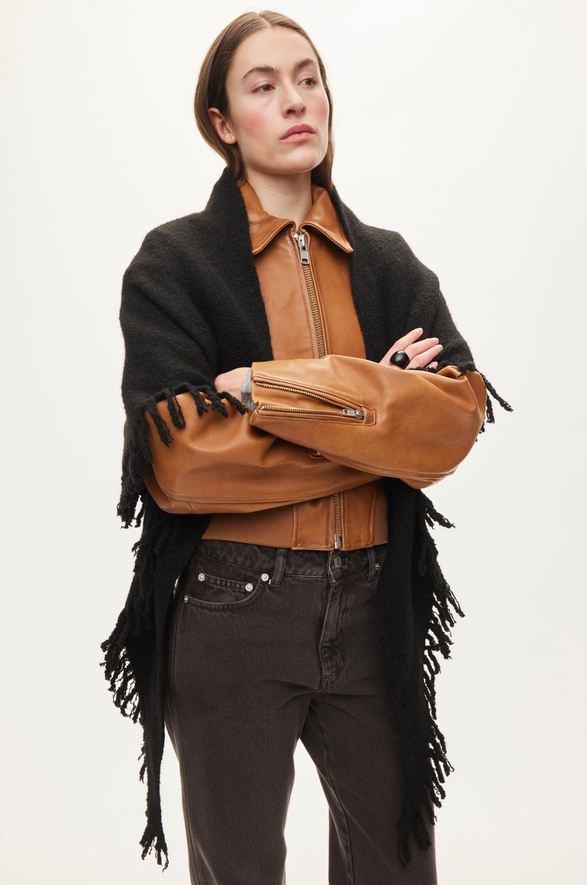 Oval Square Triangle Scarf SCARFS Black