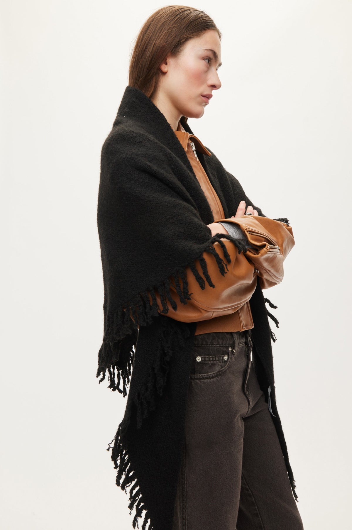 Oval Square Triangle Scarf SCARFS Black