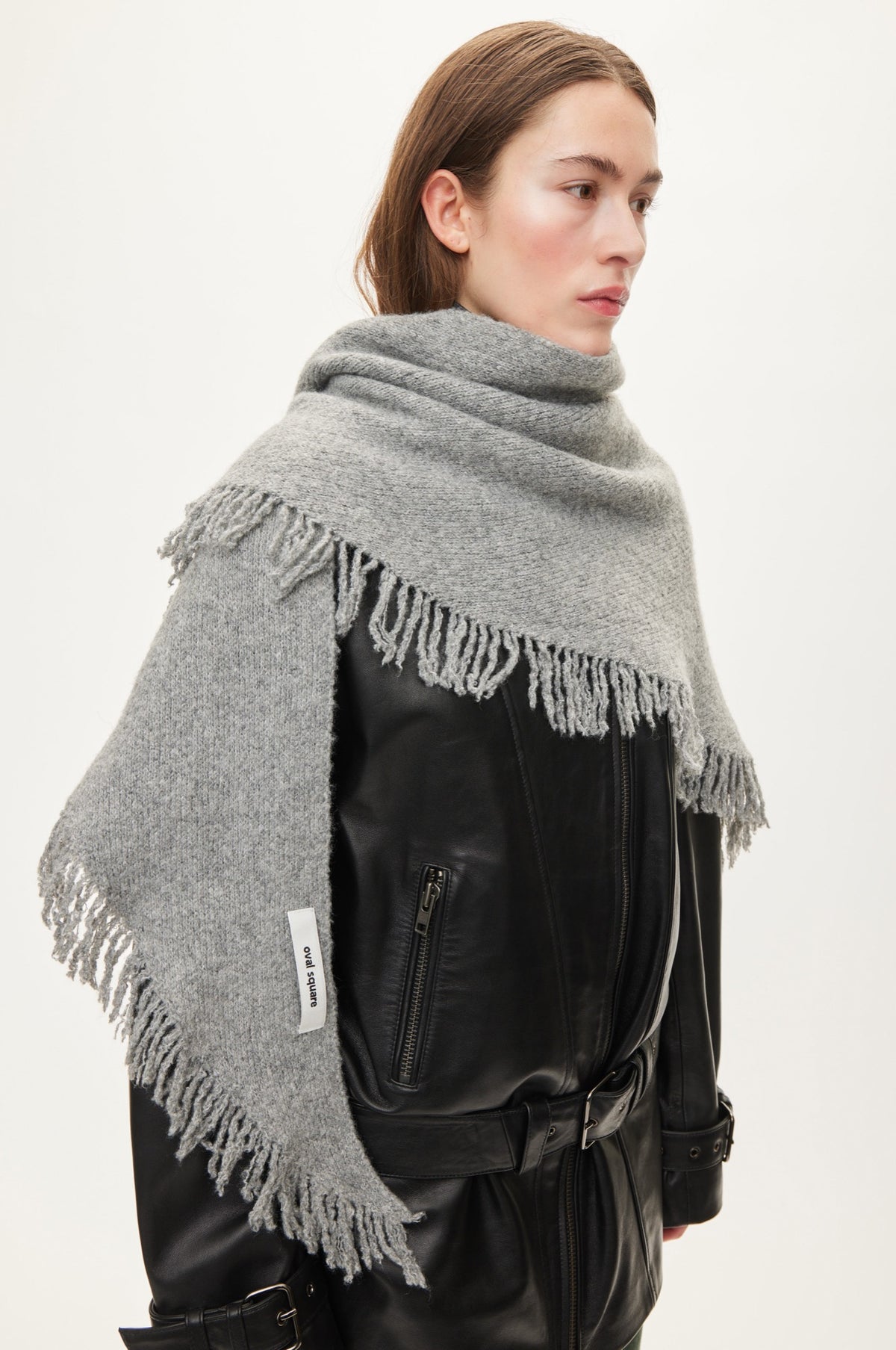 Oval Square Triangle Scarf SCARFS Grey Melange