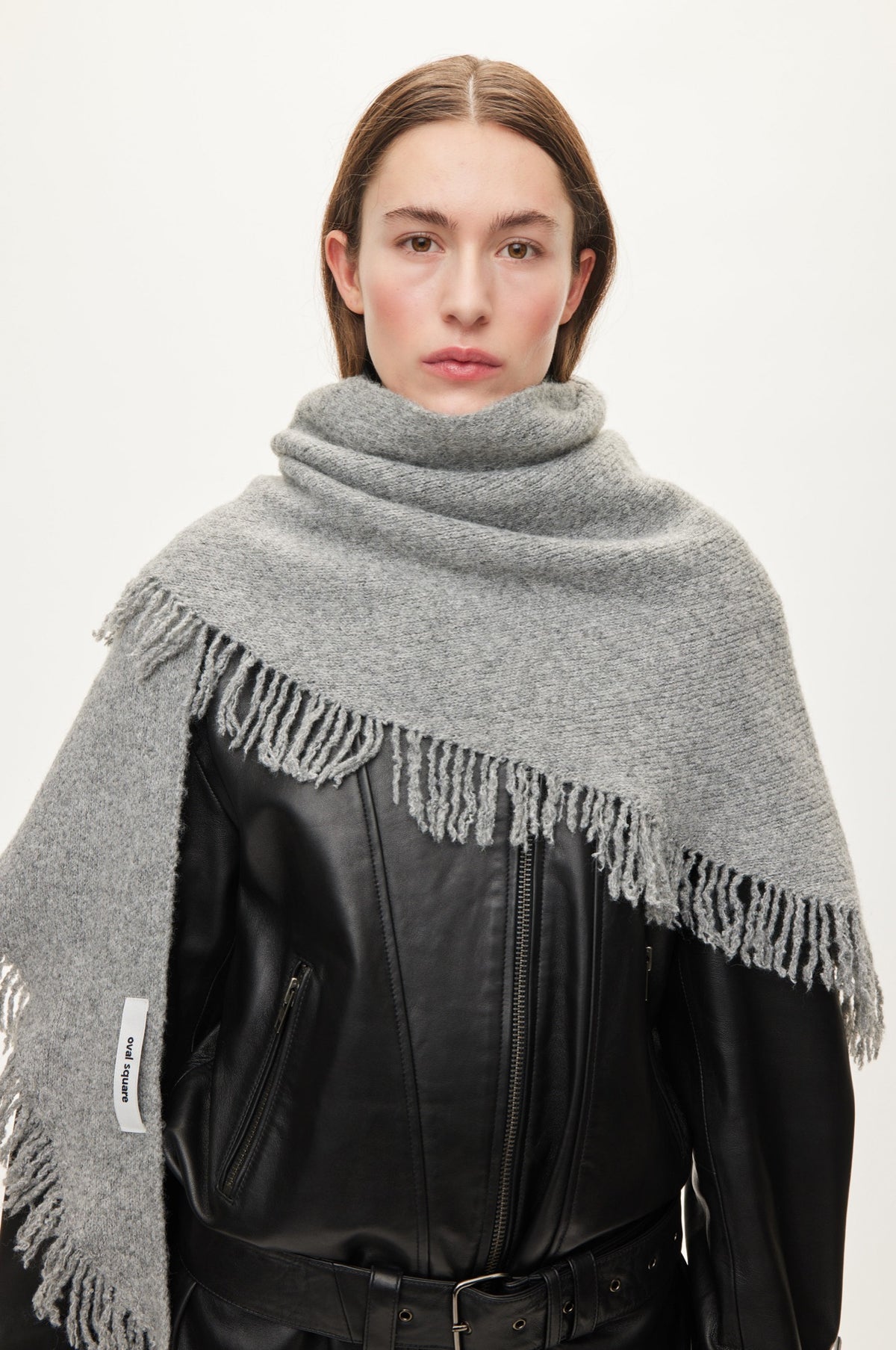Oval Square Triangle Scarf SCARFS Grey Melange