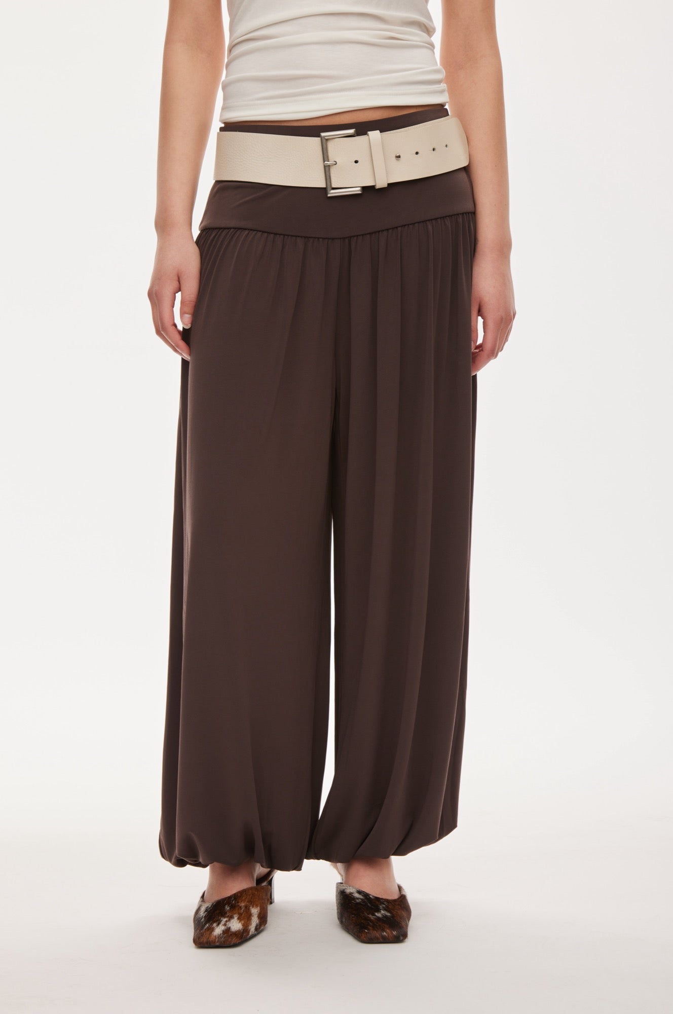 Oval Square Trixi trousers TROUSERS Chocolate Torte