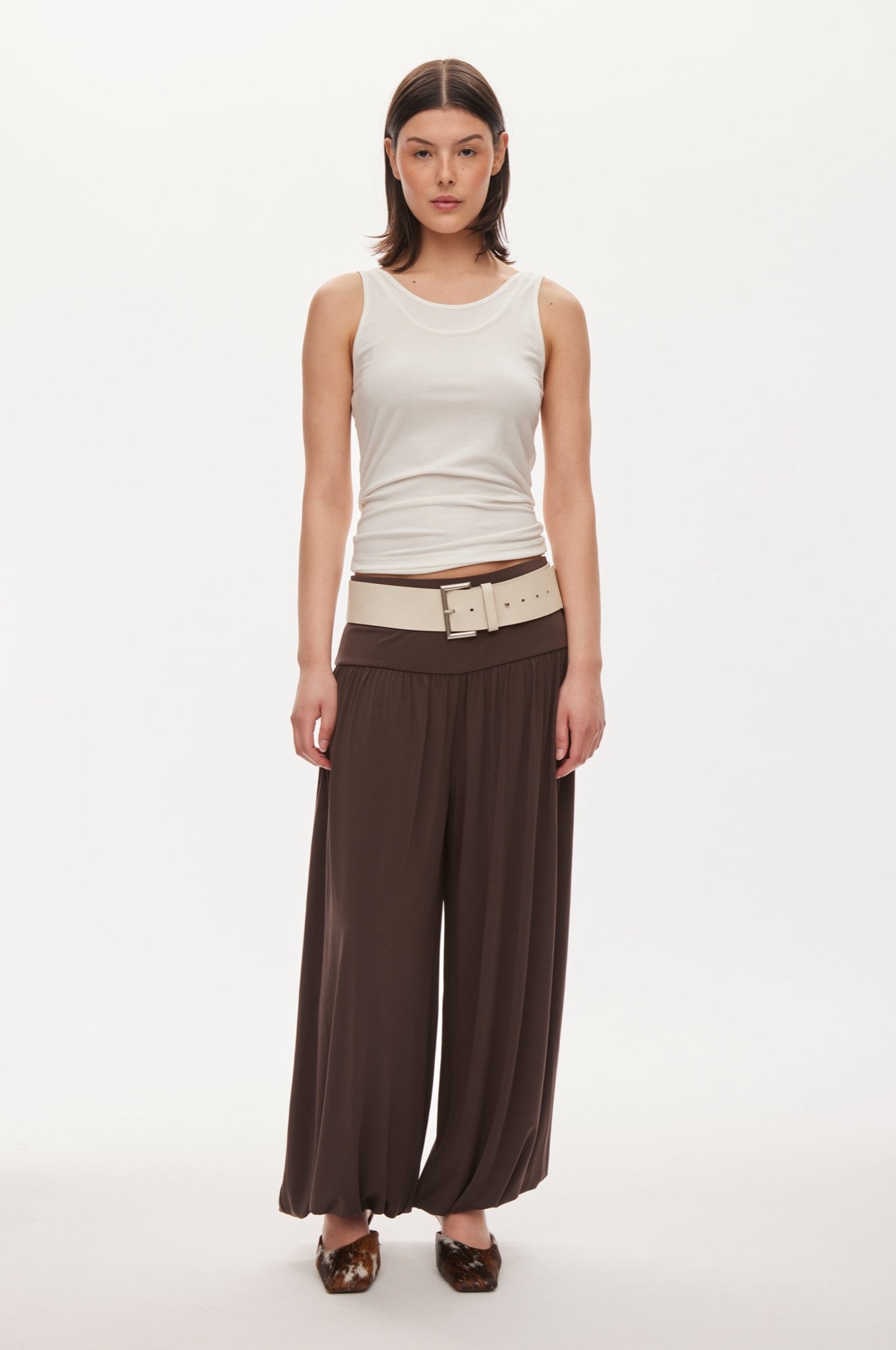 Oval Square Trixi trousers TROUSERS Chocolate Torte