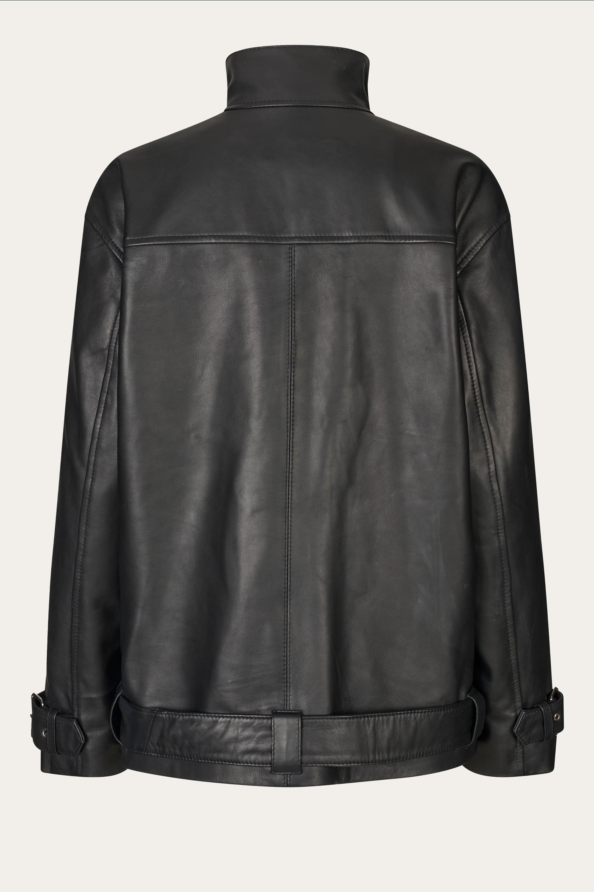 Oval Square Verve Leather Jacket JACKETS 8001 Black
