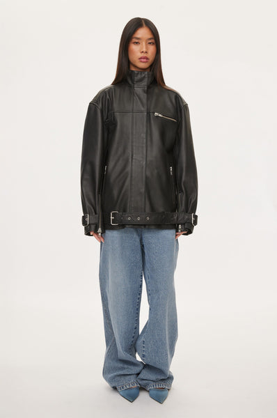 Verve Leather Jacket – oval square
