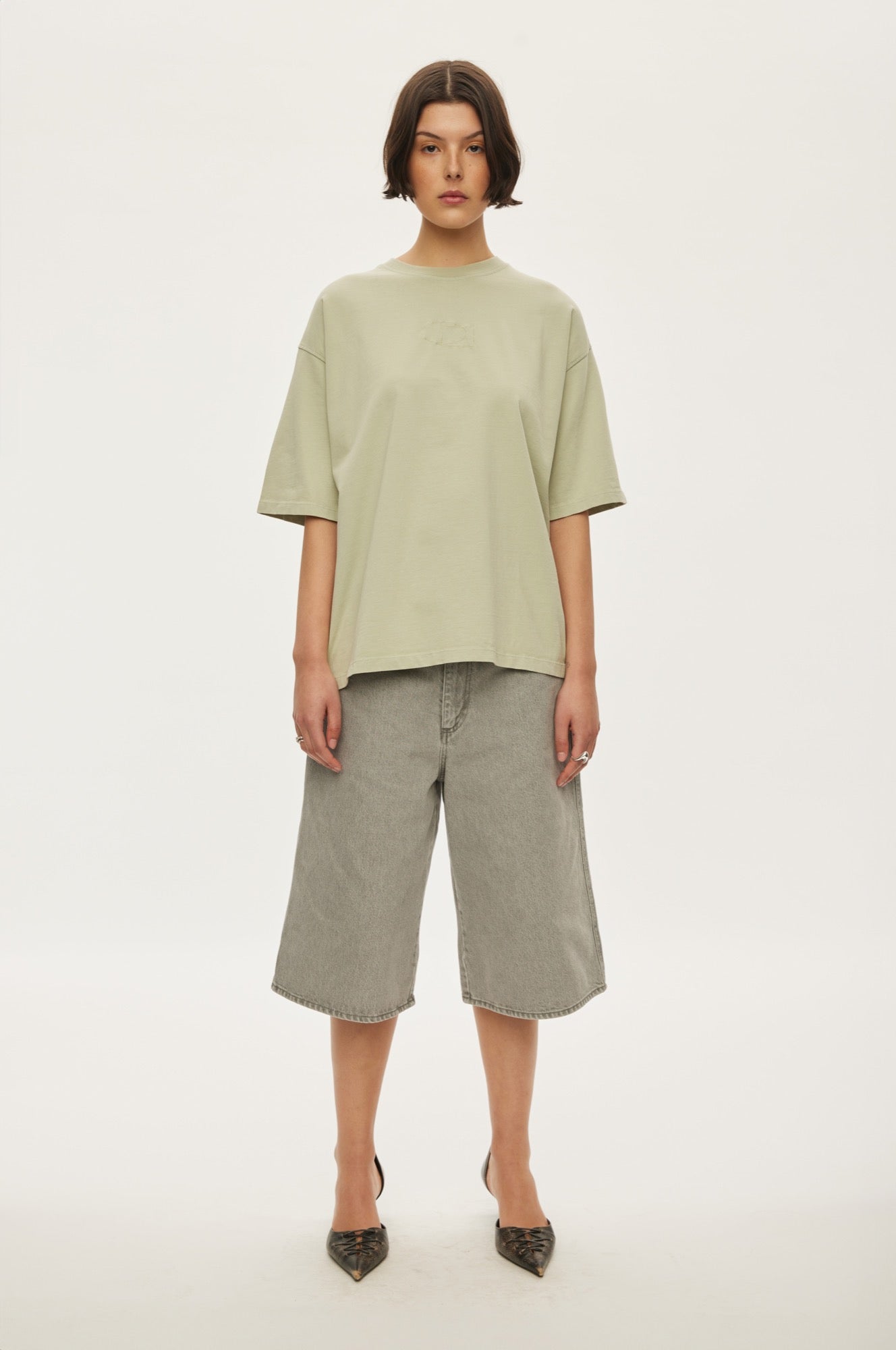 Oval Square Wash Oversized Tee TEE 4020 Desert Sage Washed