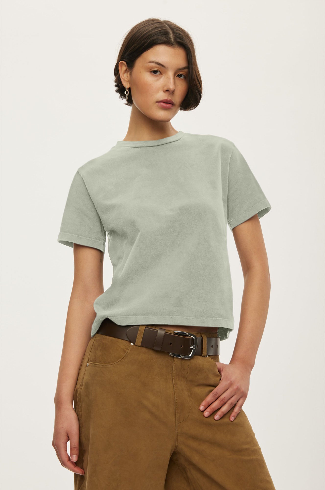 Oval Square Wash Tee TEE 4020 Desert Sage Washed
