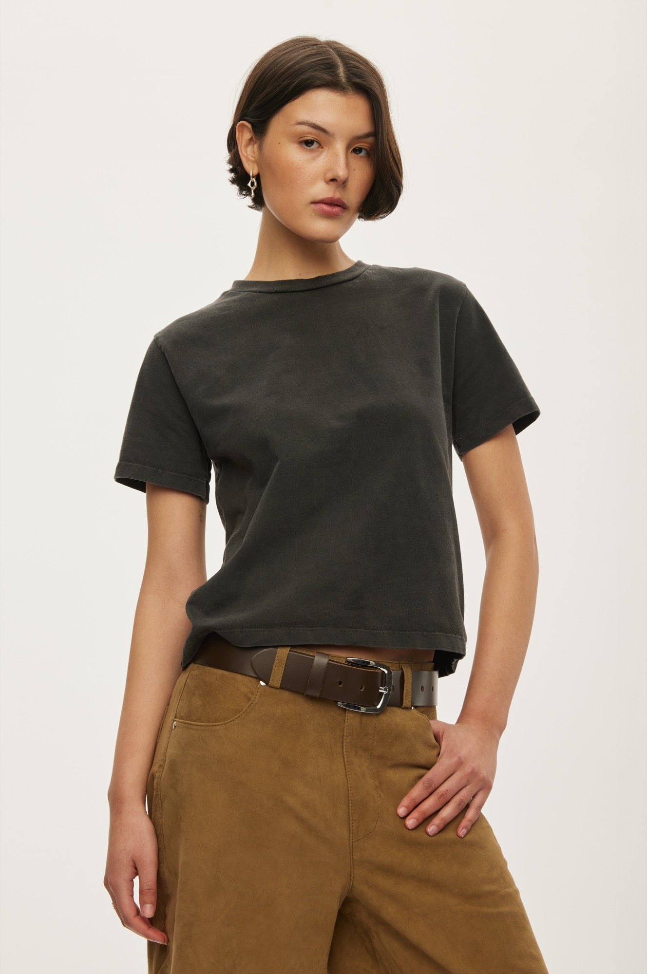 Oval Square Wash Tee TEE 8009 Black Washed