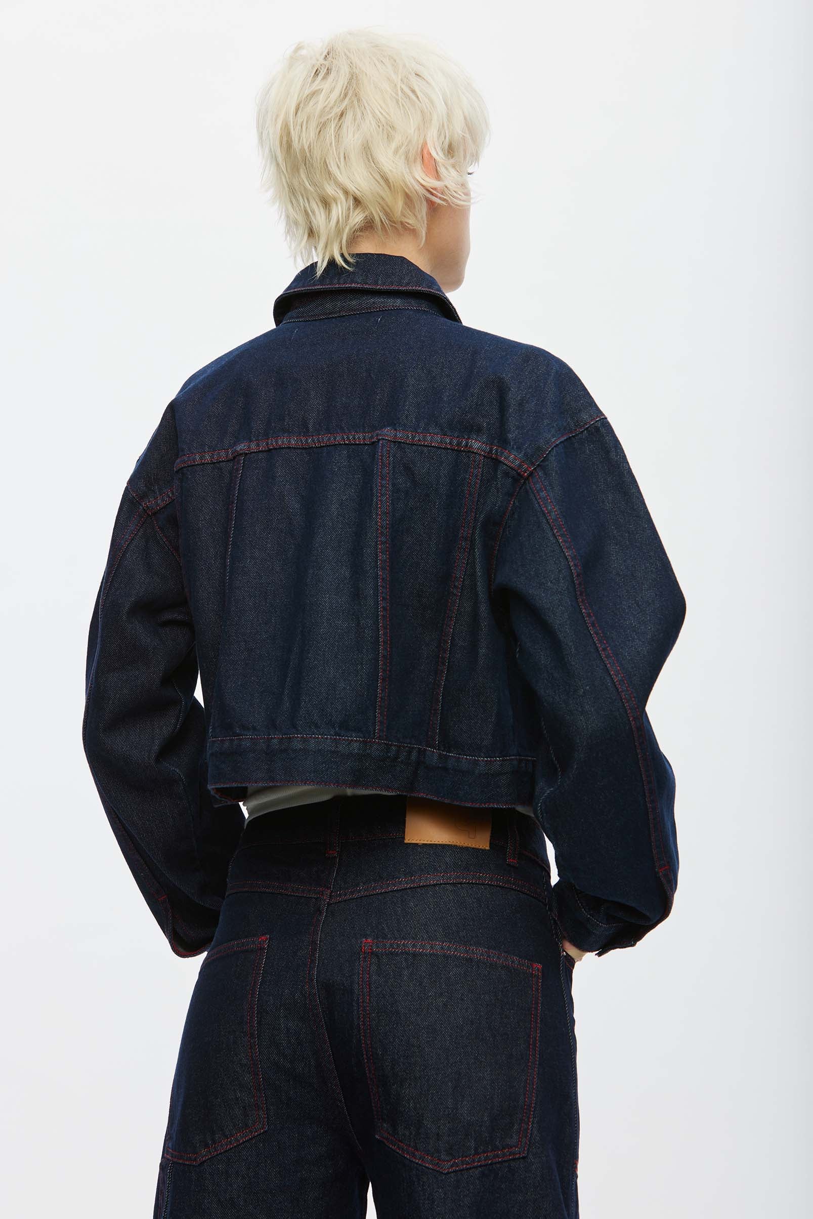 Oval Square Wonder Denim Jacket 0103 JACKETS 5014 0103 Raw / Red stitch